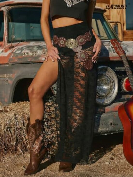 Wide Faux Leather Western Concho Disc Belt for Dresses Jeans main image 6